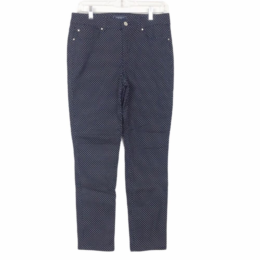 Charter Club Navy Blue Polka Dot Skinny Jeans